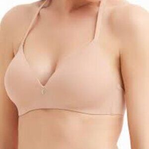 MANTELLE Intimates Wire-Free T-Shirt Convertible-Strap Bra in Sand 32C